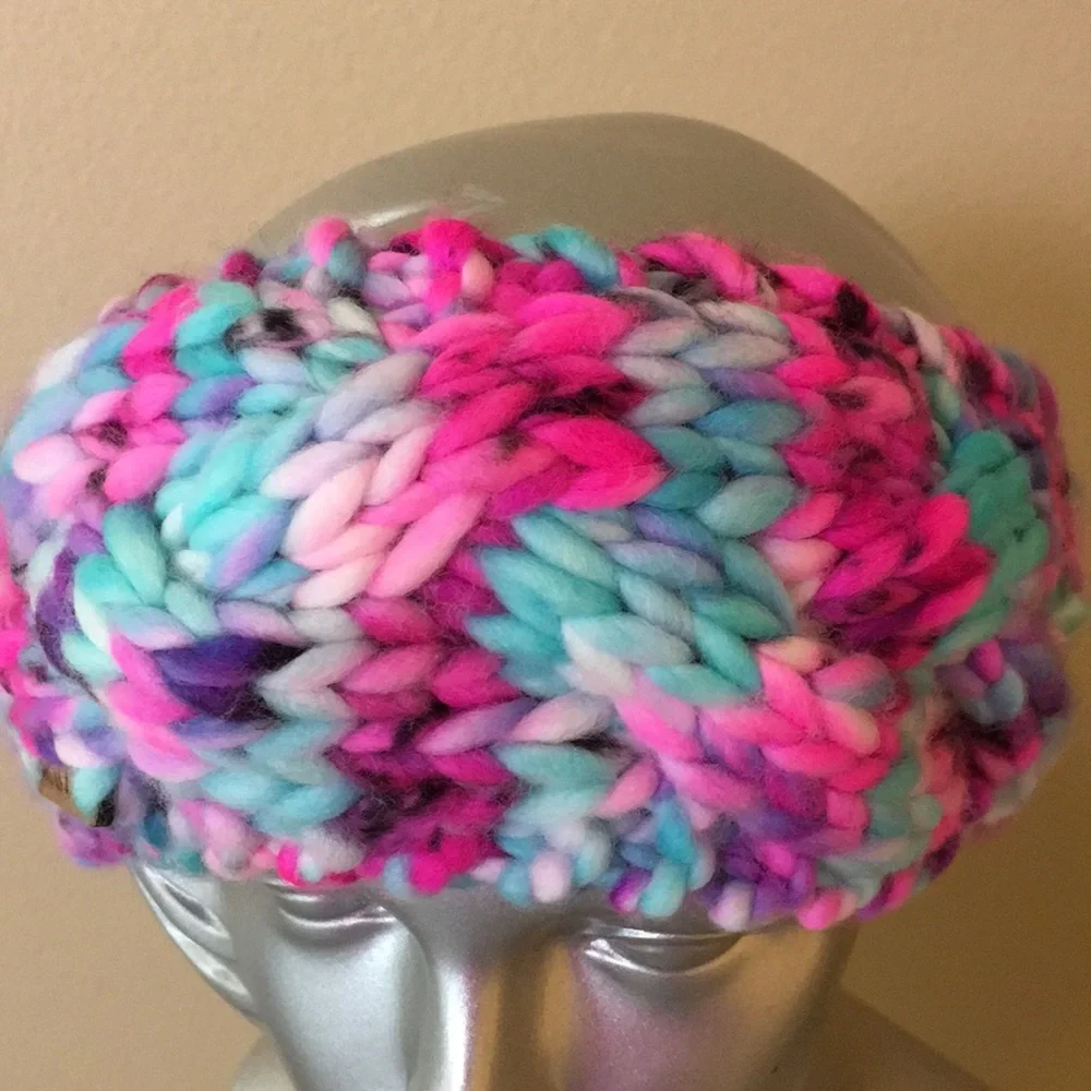 Hand Knit Women's Ear Warmer Headband Merino Wool